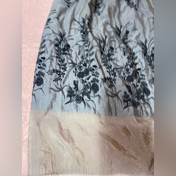 Embroidered Floral Shimmer Sheer Skirt - Picture 6 of 8